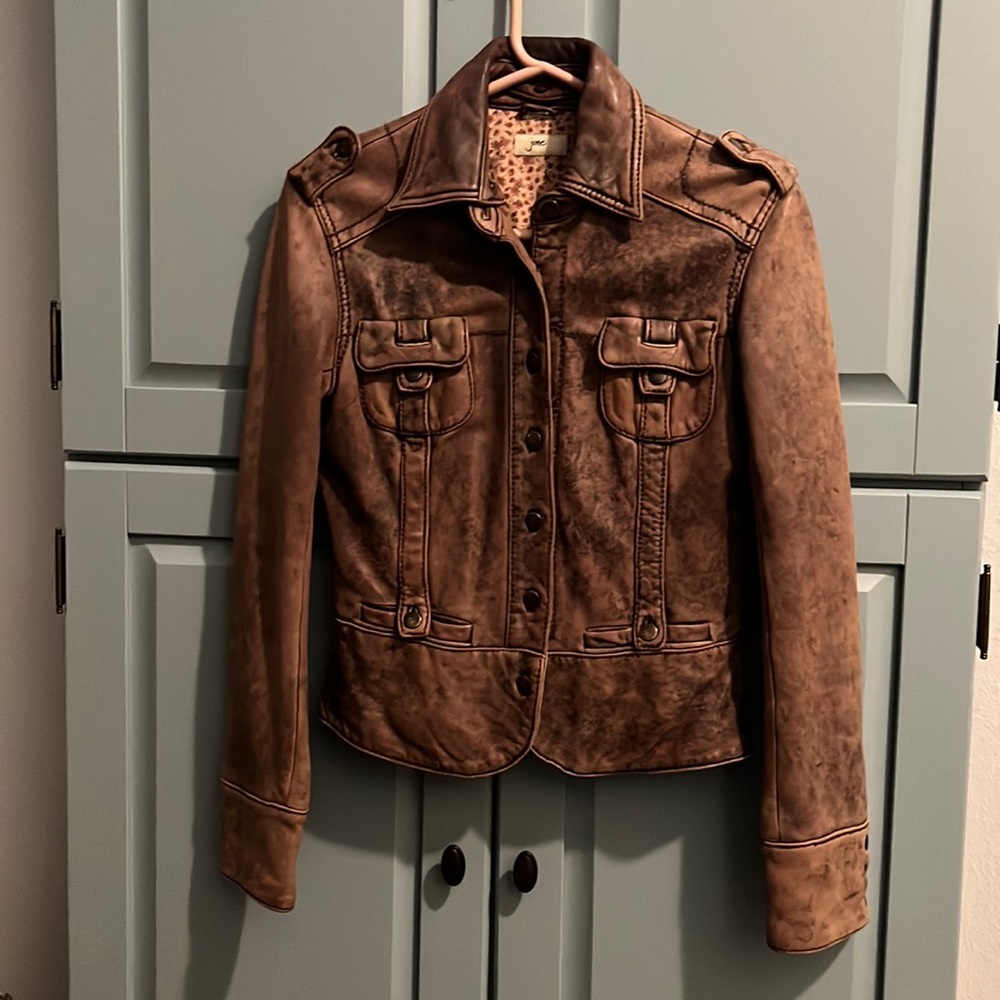June Distressed 100% Leather Jacket
